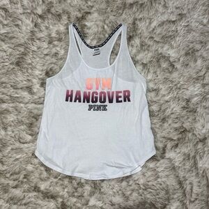 Victoria's Secret PINK White Gym Hangover workout top